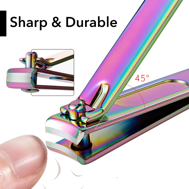 1pc Colorful Black Nail Clipper Cutter Stainless Steel Cuticle Scissors Machine Professional Toenail Trimmer Manicure Tool
