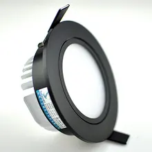 Светодиодный светильник с регулируемой яркостью 3 Вт 5 Вт 7 Вт 12 Вт cob Светодиодный точечный светильник 220 В/110 В потолочный светильник Встраиваемый светильник s круглый светодиодный панельный светильник черный корпус