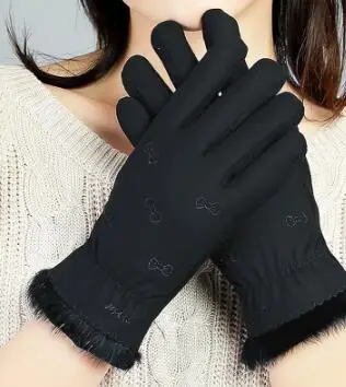 H10076 женские осенне-зимние перчатки бархатные утолщенные уличные теплые варежки с защитой от холода противоскользящие перчатки для езды на велосипеде муфта для рук - Цвет: StyleT