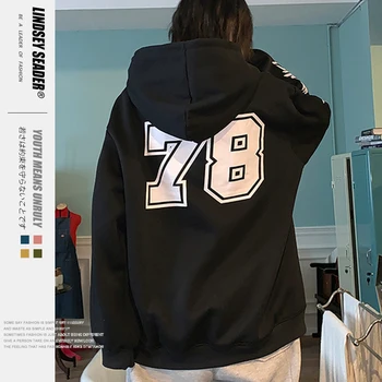 

Mens Women 2020 Men Hip Hop Hoodie Sweatshirt Numbers 78# Print Hoodie Streetwear Warm Fleece Hooded Pullover Cotton Outwear