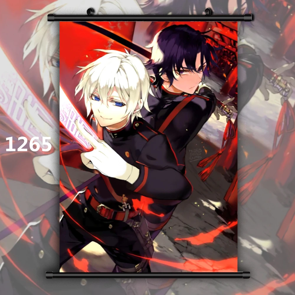 1265 Последний Серафим MIKAELA Hyakuya x Юичиро хякуя из Аниме Манга настенный плакат в рулоне - Цвет: 1265