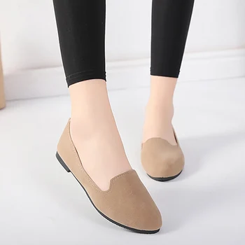 

Spring Woman Loafers Female Slip On Flats Elegant Ladies Walking Shoes Women's Round Toe Mom Shoes Women Comfortable Plus Size