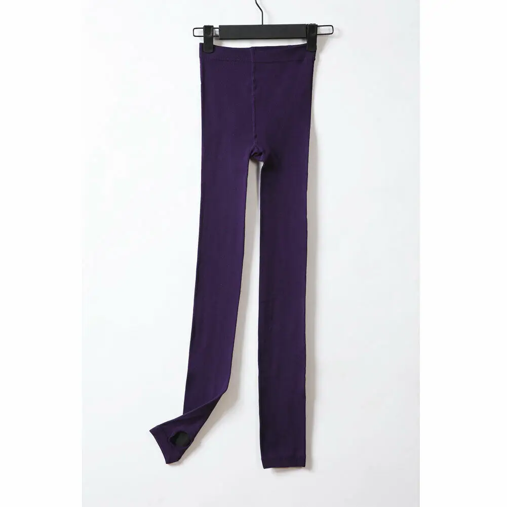 style1 Purple Зимние высокие эластичные колготки, женские тонкие леггинсы, женские Стрейчевые базовые флисовые теплые штаны-шланги - Цвет: style1 Purple