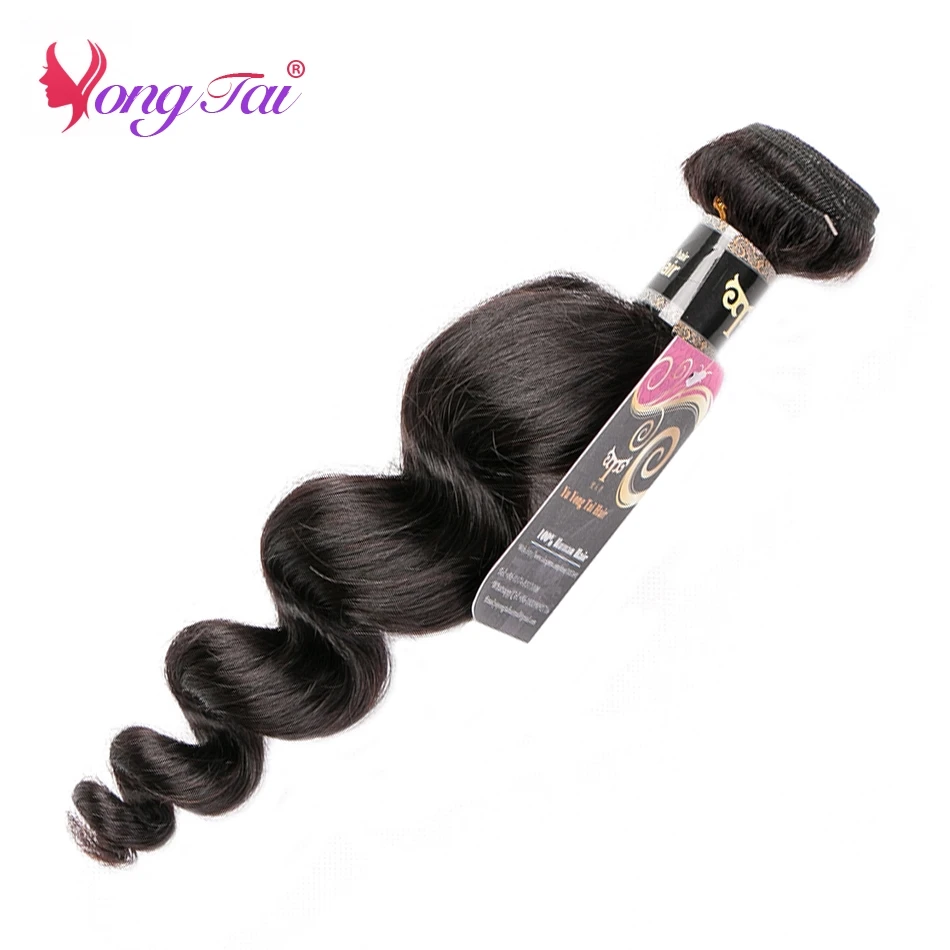 YuYongtai волосы перуанские Свободные волны человеческие волосы 4 пряди с синтетическое закрытие шнурка натуральный черный не Реми
