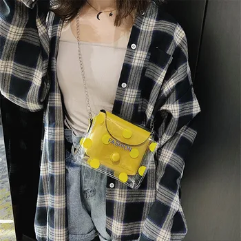 

2020 New Fashion Girl Jelly Crossbody Bags Women Cute Waterproof Messenger Bag Portable Mini Chain Shoulder Chain HandBag Clutch