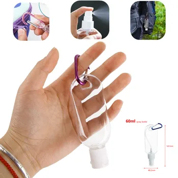 

30ml 50ml 60ml empty bottle Portable Alcohol Spray Bottle Hand Sanitizer Travel Small Size Holder Hook Keychain Carrier Hot sale