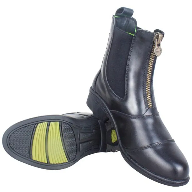 Horse Riding Boots YKK Copper Zipper Flat Heel Cowhide Leather Jodhpur8106002