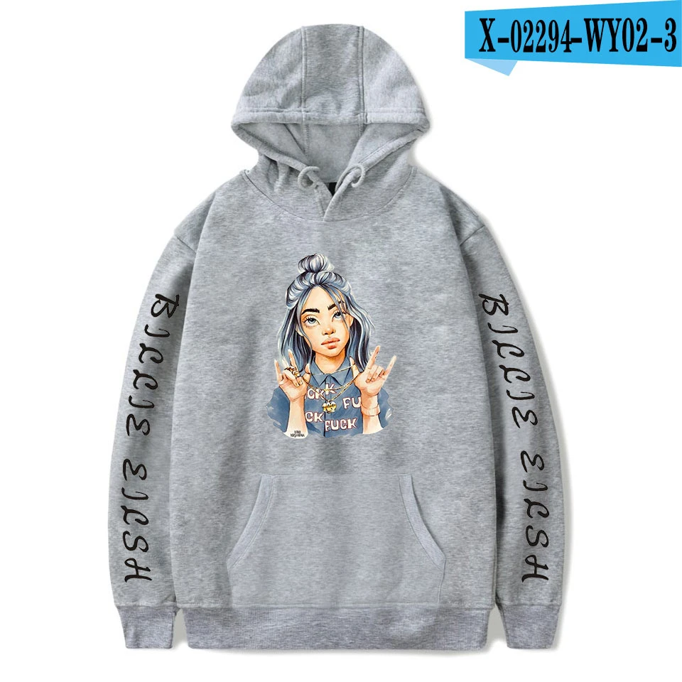 As picture Новая популярная модная Толстовка Billie Eilish, женская и мужская толстовка, пуловер на осень и зиму для мальчиков и девочек, удобная Черная куртка - Цвет: As picture