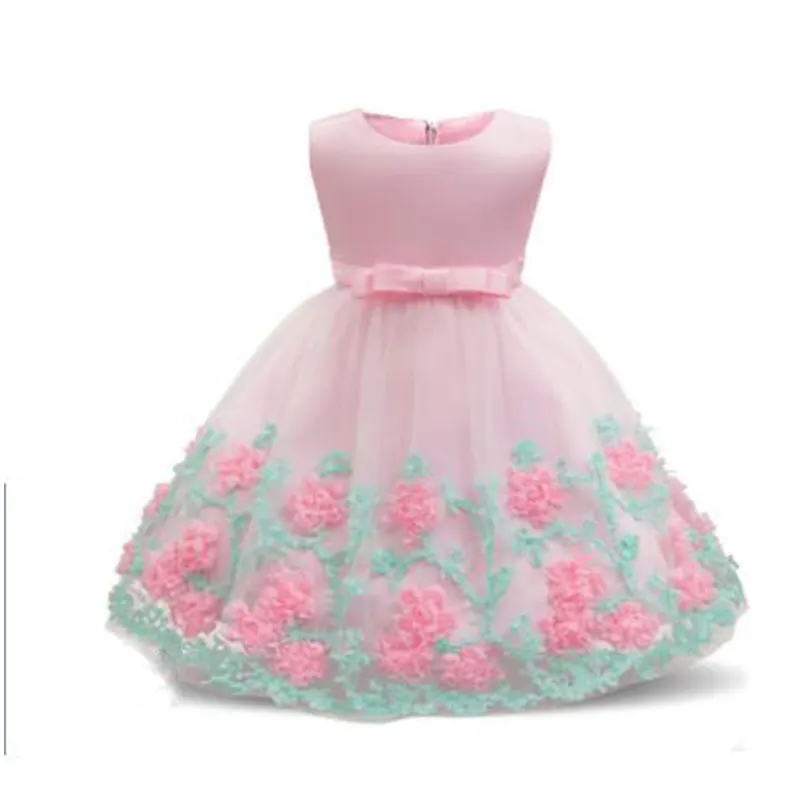 

AmzBarley Girls Ball Gown Dress Vestido Infantil Flower Stripe Plaid Solid Color Baby Full Moon Age Dresses