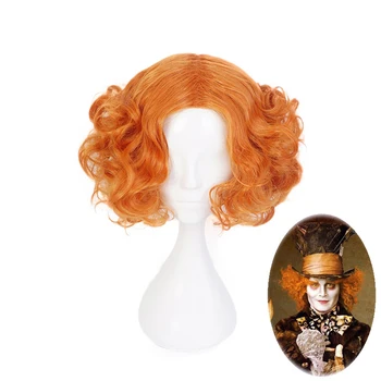 

Alice in Wonderland 2 Mad Hatter Tarrant Hightopp Wig Short Orange Heat Resistant Synthetic Hair Perucas Cosplay Wig