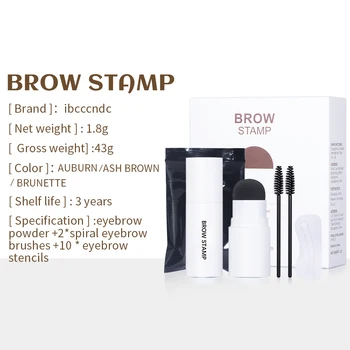 New Dark Brown Eyebrow Stamp Kit Waterproof Lasting Eye Brows Cream With Stencil Eyebrows Cards  Natural Contouring Makeup Kit - Thumbnail 6