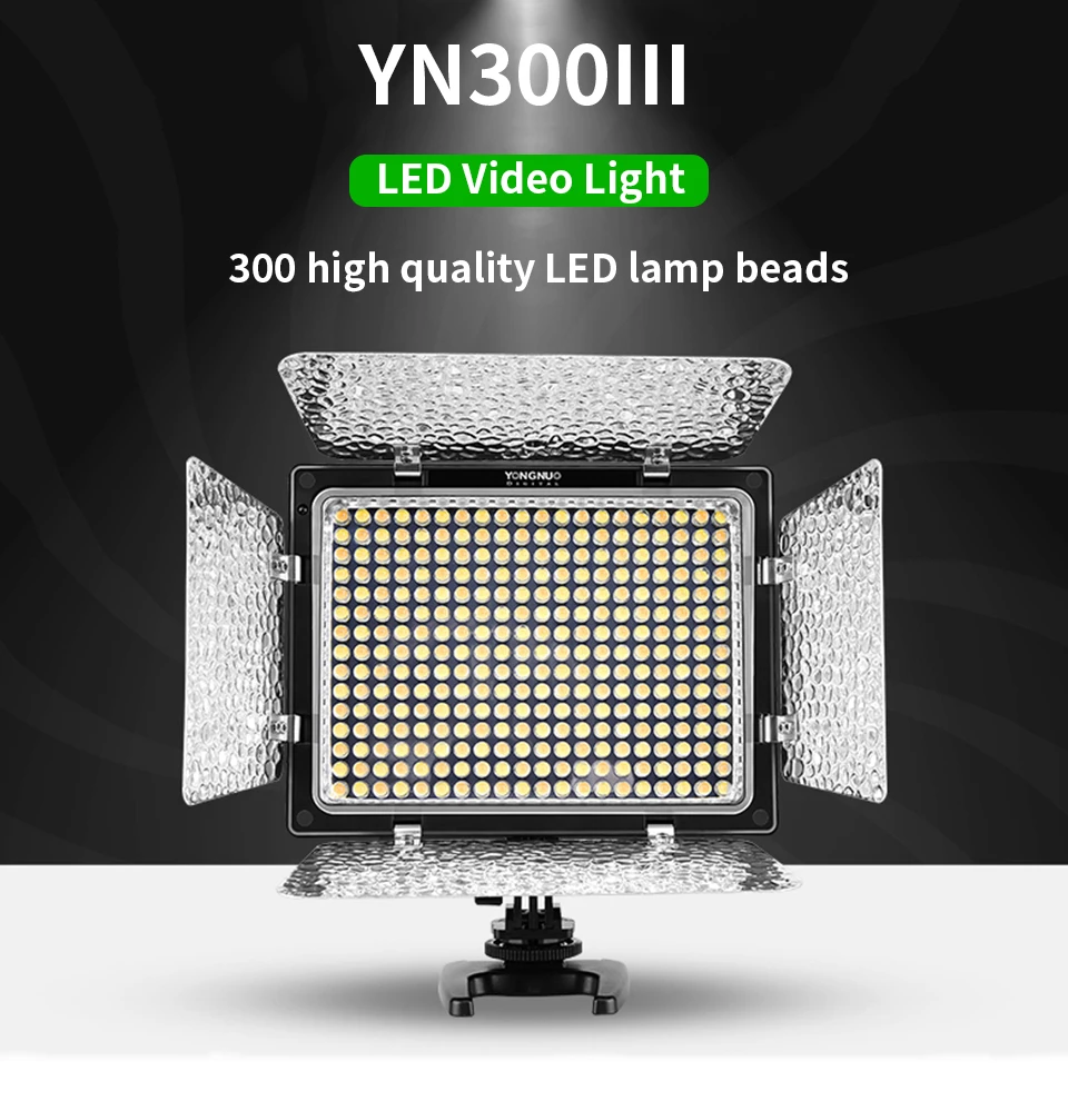 YONGNUO YN300III YN300 III светодиодный светильник 3200 K-5500 K CRI95 светильник комплект+ AC DC адаптер питания для Canon Nikon Pentax Olympus