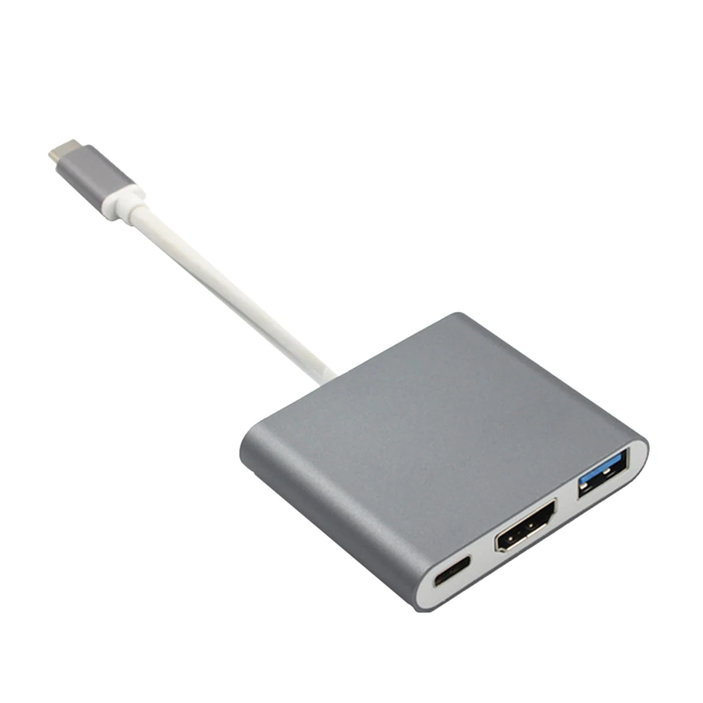 USB-C концентратор цифровой AV многопортовый адаптер кабель type-C к HDMI 4K и USB 3,0