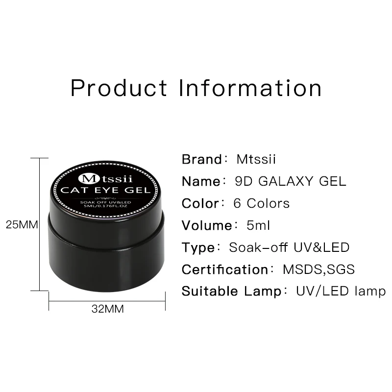 Mtssii 5ML 9D Cat Eye Gel Polish set Chameleon Magnetic UV Gel Varnish Magnetic Nail Soak Off UV LED Nail Art Gel Lacquer DIY