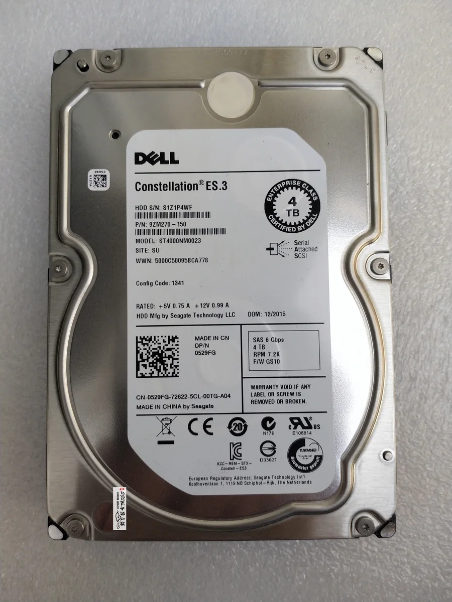 Жесткий диск pull 529FG ST4000NM0023 4 ТБ 3 5 7 2 K 6 ГБ SAS|Компьютерные кабели и разъемы| |