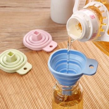 

Foldable Kitchen Funnel For Liquid Oil Perfume Diffuser Bottle Narrow Fine Bottleneck Silicone Liquid Dispenser Kitchen Utensils
