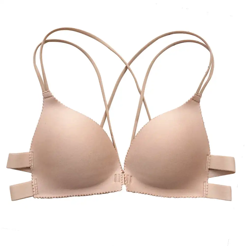 women wire free lingerie gather sexy padded back