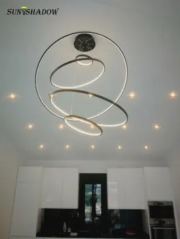 

80 60 40cm Rings LED Chandelier Modern For Living room Dining room Kitchen Office Room Fixtures Chandelier Lighting Hanging Lamp