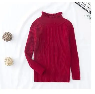 Коллекция года, Свитера для девочек Однотонные свитера ярких цветов для мальчиков свитер в рубчик для маленьких девочек от 1 до 8 лет Осенняя вязаная одежда для детей - Цвет: 19068 Red