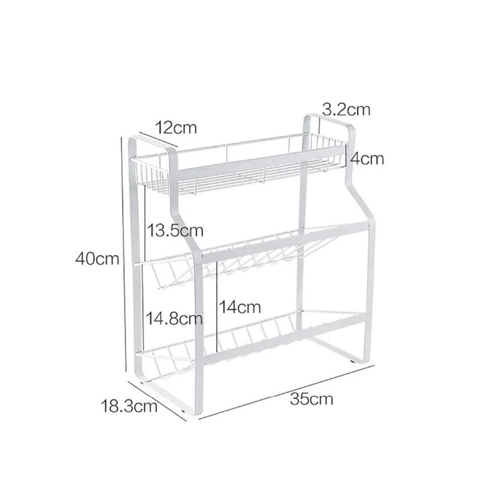 Железный бытовой многослойный шкаф-органайзер для кухни Полочка для приправ столешница Полочка для приправ стеллаж 3 слоя s