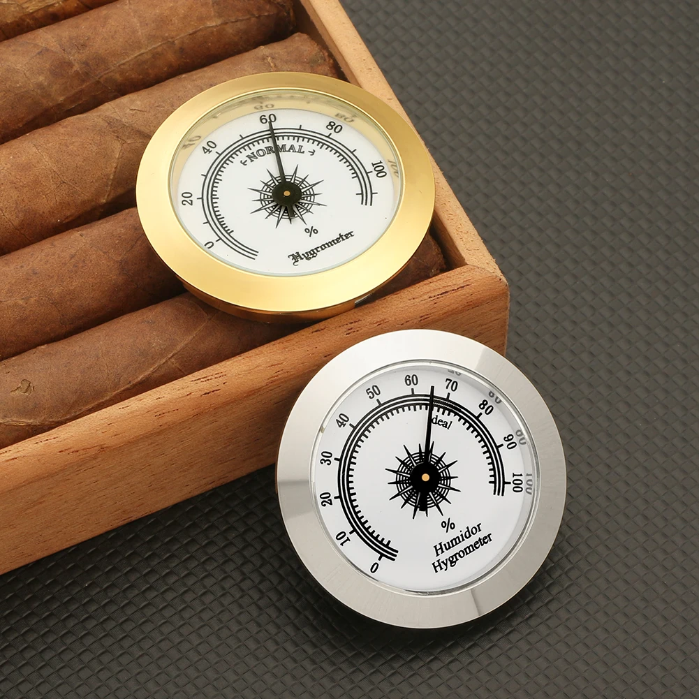 Round Precision Humidor Cigar Hygrometer Mini Portable Mechanical