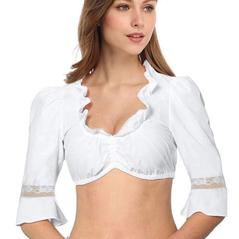 

German Oktoberfest Bavarian Oktoberfest Clothing Suit Small White Shirt Blouse For Women