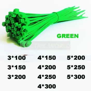 

Cable Ties Green 500pcs Self-Locking Nylon Wire Cable Zip Ties 2.5x100 3.5x100 Organiser Fasten Cable