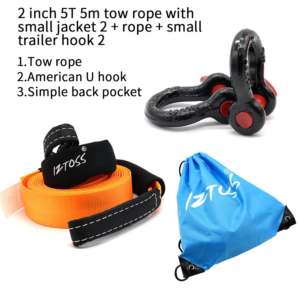Treuil Avec Sangle De Traction Et Corde De Remorquage – Crochet à Chape Inclus