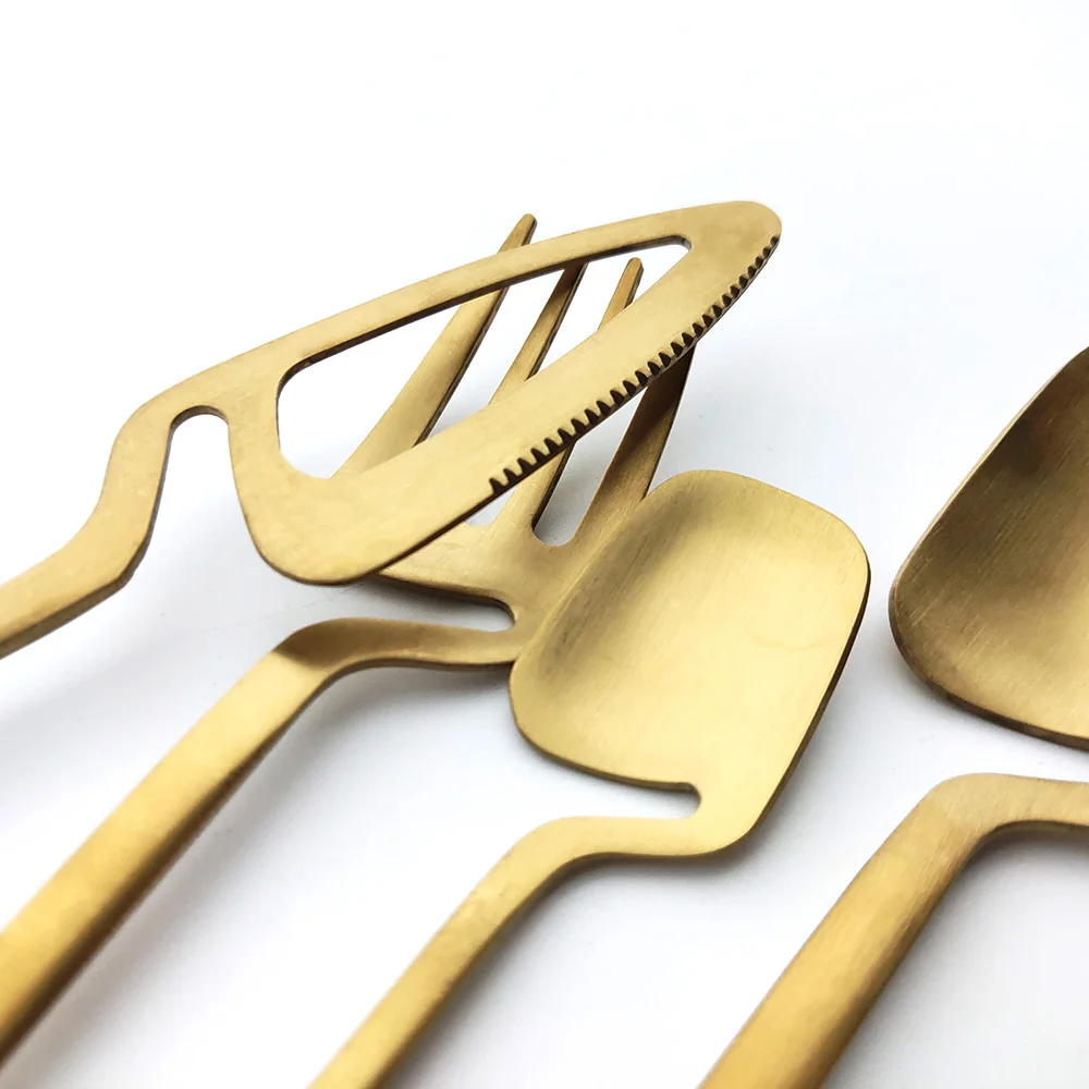 4pcs Rainbow Dining Knife Spoon Fork 304 Stanless Steel Flatware Table Decor Cutlery Sets Ice Cream Dessert Coffee Dinnerware