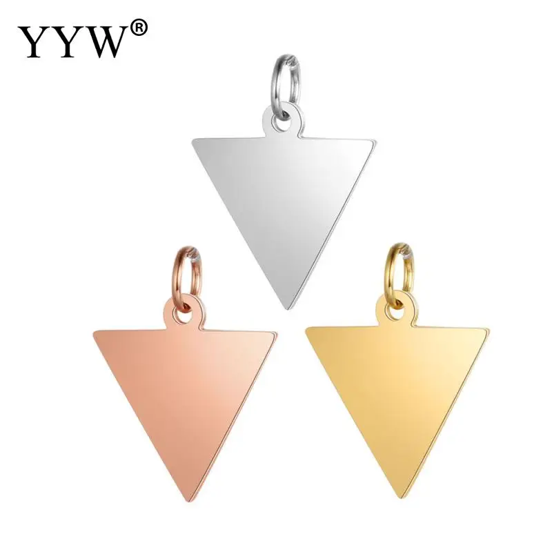 

Fashion Triangle Stainless Steel Pendants Simple Design Geometric Necklace Jewelry Making DIY Couple Hot Sale Unisex Pendentif