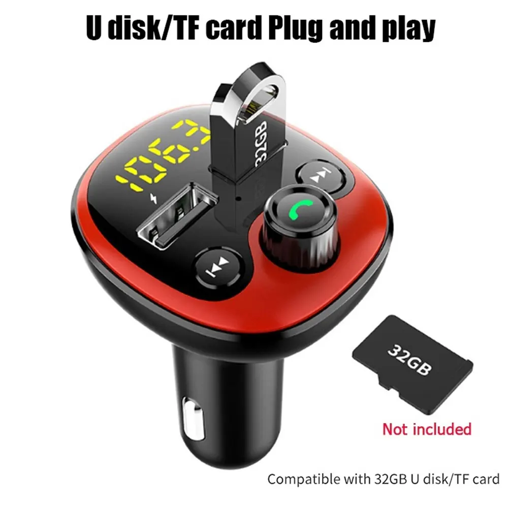 

BT21 Dual USB Car Mp3 Player 3.1A Car FM Transmitter Bluetooth 5.0 Player Hands-free Calling LED Display Car Phone Charger