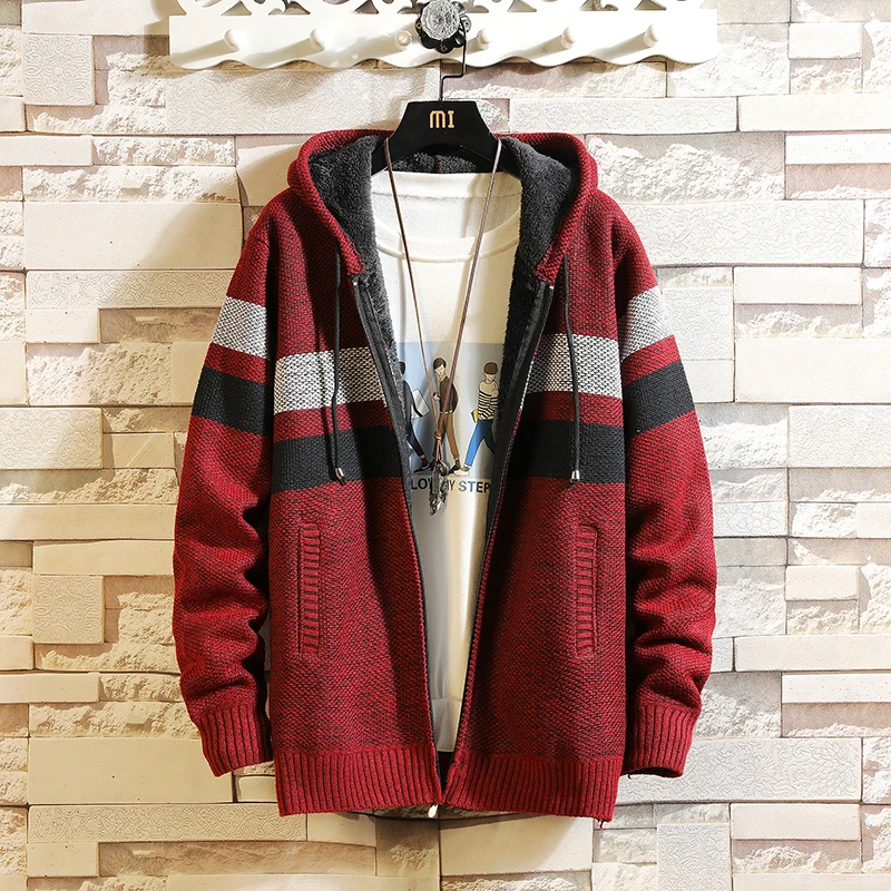 #Special Offers Solid Color New 2018 Thick Fashion Brand Sweater For Mens Cardigan Knitwear Warm Autumn Japan Design Clothes Plus size M-3XL