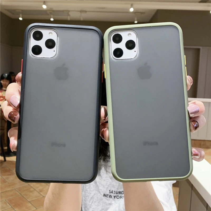 Contrast Color Shockproof Hybrid Hard Clear Acrylic Smooth Phone Case Cover For iPhone X 11 Pro XR XS MAX 10 7 8 6s 6 Plus Coque | Мобильные