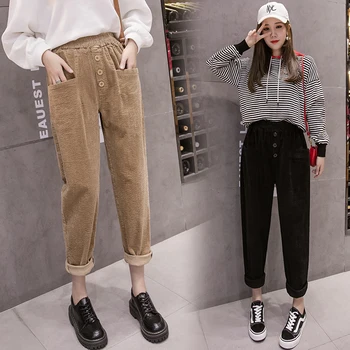 

Women's casual pants 2020 autumn and winter new corduroy wide-leg pants loose casual all-match corduroy old pants