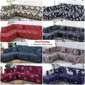 

50Christmas Style Elastic Sofa Cover Cotton Couch Cover Sofa Covers for Living Room (Must Order 2pieces) to fit for Corner Sofa