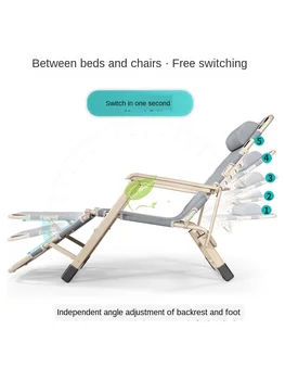 

Folding Office Nap Bed Portable adjustable Chair Breathable Cot Chaise Lounge Recliner Sleeping Bed 180 Degree Laying Deck Chair