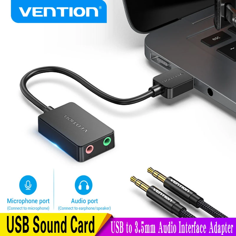 Vention Sound Card USB 3.5mm Interface Adapter External Sound Card for PC Laptop PS4 Headset Microphone USB Sound Card|Earphone - AliExpress