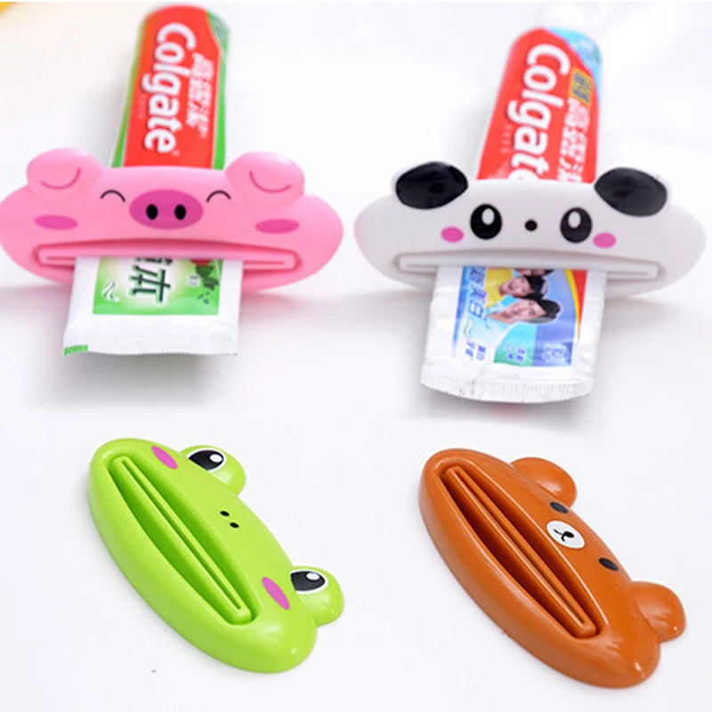 1Pc Creative Animal Toothpaste Dispenser Tooth Paste Tube Squeezer Toothpaste Rolling Holder For Home Bathroom 4Animals
