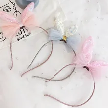 Японский Корейский стиль мультфильм лук кружева повязки для волос Дети милый супер восхитительный Принцесса повязка на голову маленькая девочка универсальные волосы