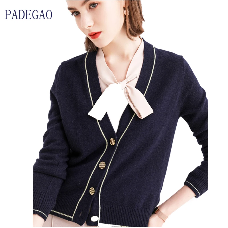 

Cardigan Women V neck Plus size Loose Autumn Winter Fashion 2020 Designer Sweater Beaded Knitting Jacket Outer Simple Clothes