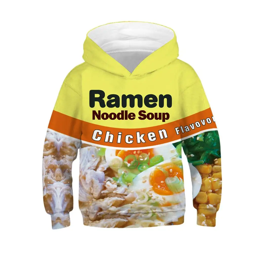 Baratos Sudadera con capucha para niños con estampado de alimentos 3D Nutella Cheetos takers fideos Ramen Sudadera con capucha para niños adolescentes niñas Sudadera con capucha para niños