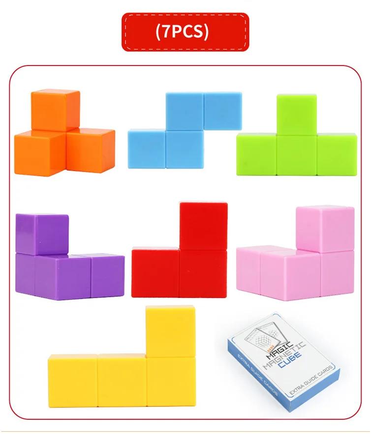 Хорошее качество ABS Пластиковый материал магический Магнитный русский тетрис куб магнитные строительные блоки 3D сделай сам тетрис Магнитный куб игрушки