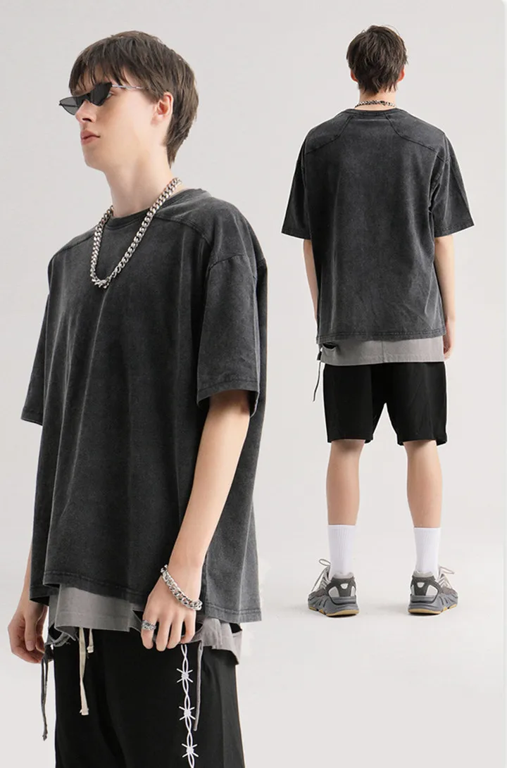 athletic apparel manufacturers oversized stereo barge stoned washed tshirt