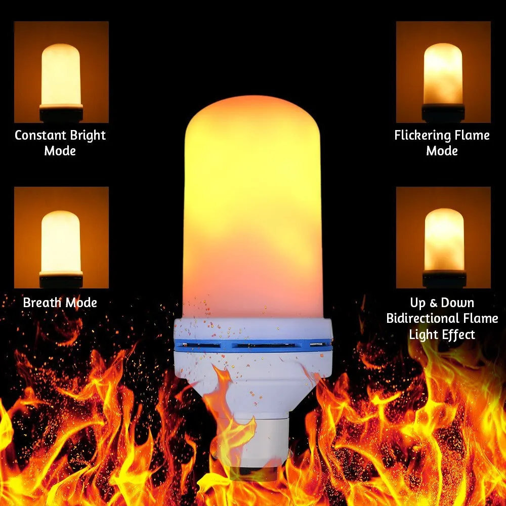 

NEWKBO 108 LED Flame Flickering Effect Fire Light Bulb with USB Charging Port with Wonderful Bright Flickering Flame LED Bulb