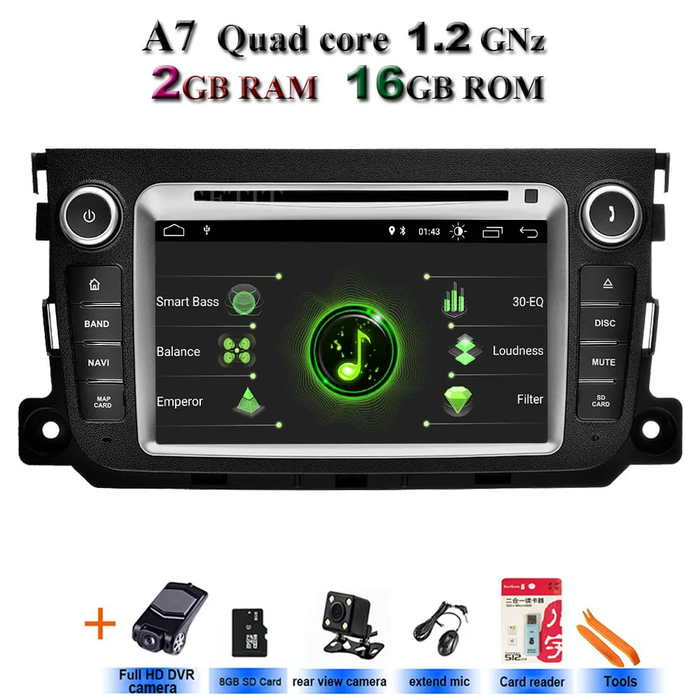Android 10 Автомобильный мультимедийный плеер для Mercedes Benz Smart 2012 2013 2 Din WiFi радио с Bluetooth и GPS стерео - Цвет: DSP-IPS camaras