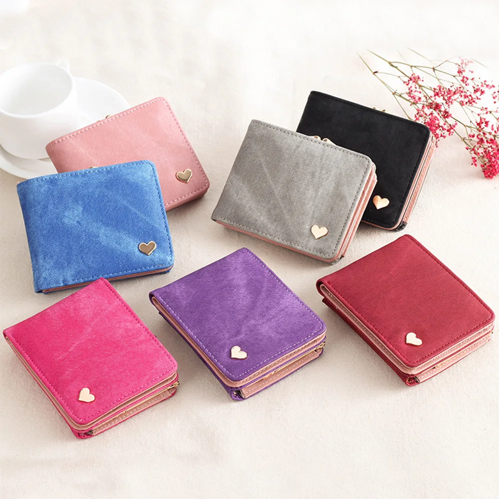 

Denim Wallet 2019 New Ladies Wallet Buckle Small Slim Purse Ladies Wallet Card Package Brand Wallet Fashion Women Christmas Gift