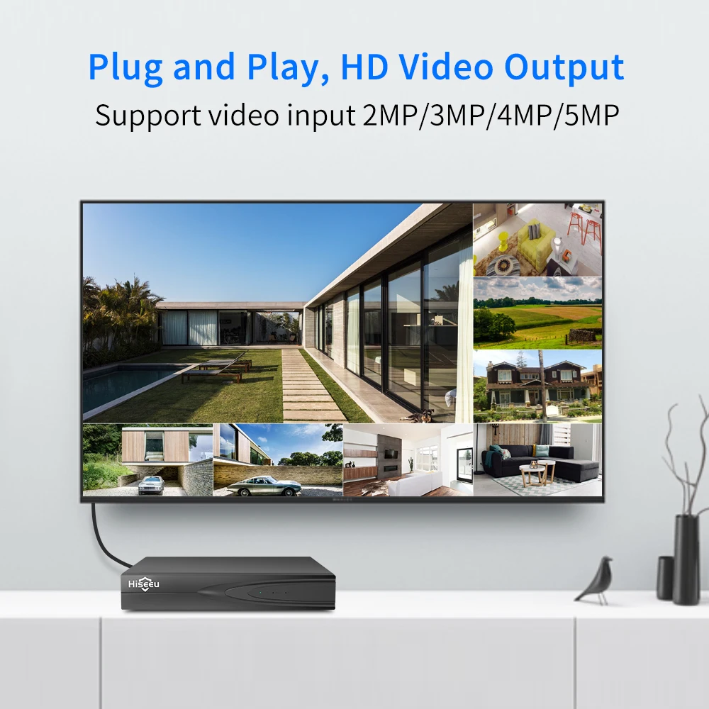 Hiseeu H.265 HEVC 8CH 16CH CCTV NVR для 5MP/4MP/3MP/2MP ONVIF 2 0 IP камера металлическая сетевая видеокамера