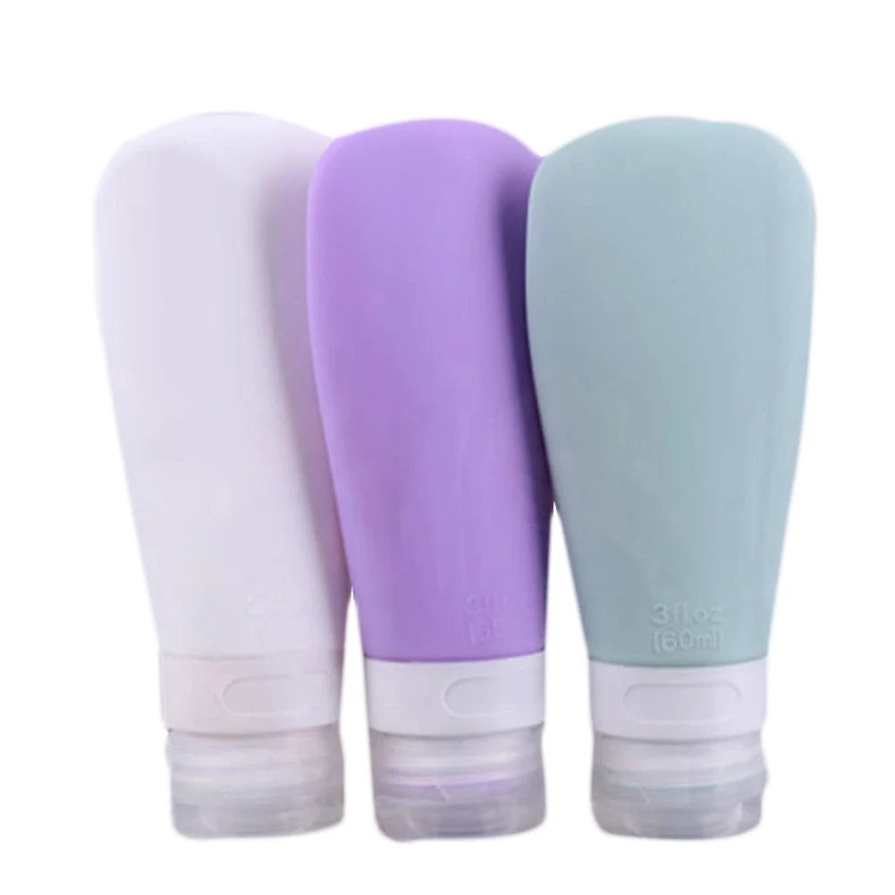 

3Pcs Silicone Travel Bottle Set Toiletries Conditioner Lotion Shampoo Liquid Holder Cosmetic Squeeze Containers