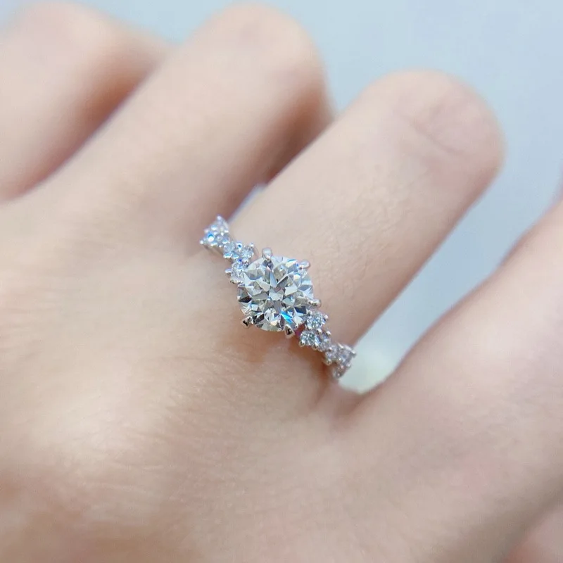 Luxury Silver Color Bright Zircon Wedding Ring For Women Charm Delicate Engagement Lover Rings High Quality Copper Jewelry | Украшения и