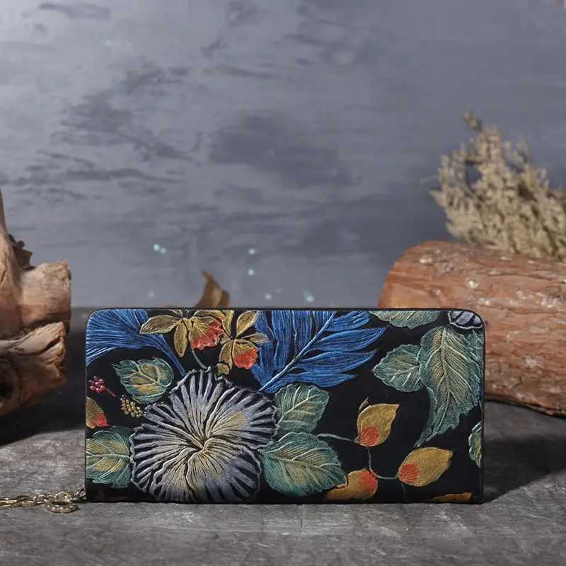 

Wallet Female Women's Wallet Snap Coin Purse Phone Bag printing Multi-card Bit Card Holder Purse Women Luxury folk-custom